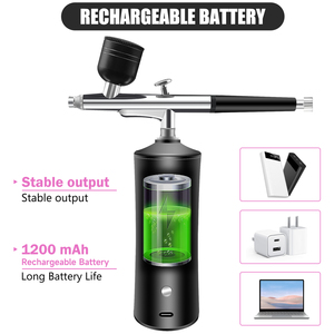 ชุดเครื่องพ่นสีแบบไร้สายรุ่นที่ 2 พร้อมคอมเพรสเซอร์แรงดันสูง ปืนพ่นสีอัตโนมัติ หัวฉีด 0.3 มม. สำหรับทำความสะอาดและสักคิ้ว - Product Image 3