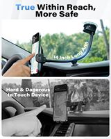 Soporte para Teléfono de Coche con Brazo Flexible, 14 Pulgadas de Largo, Fuerte Succión Antivibración, Logotipo Personalizado OEM, Entrega Rápida
