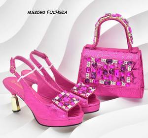 Sandalias Italianas de Mujer con Punta en Verde Limón, Tacón <span class=keywords><strong>Bajo</strong></span>, Malla, Verano/Otoño, Corcho, Pedrería, Bolso a Juego para Fiesta, Nigeria - Product Image 4