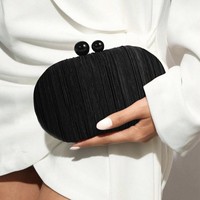 Élégante Pochette Cheongsam Plissée en Satin de Polyester Tendance Transfrontalière avec Fermeture à Verrou pour Femmes, Mariage, Princesse, Soirée, Printemps