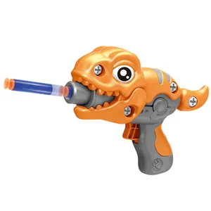 Недорогая детская разборка DIY динозавр катапульта мягкая пуля пистолет 22 см пистолет для стрельбы животных игрушки с 6 пулями EVA