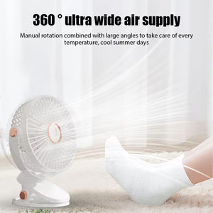 <b>USB</b> Rechargeable Portable Mini <b>Desk</b> <b>Fan</b> Clip-On Type Degree Rotation Adjustable for Students Smart Home for Dormitory Use - Product Image 2