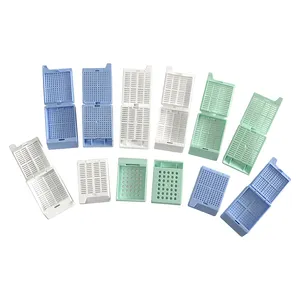 High Quality Different Color Specimen Histology Folded Unfold Tissue Removable Lid Fine Square Holes Embedding Cassette