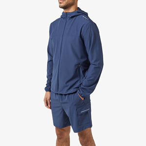 Conjunto Deportivo Personalizado de Nylon, Chaqueta con Cremallera y Capucha, Pantalones Cortos, Conjunto de Poliéster/Nylon - Product Image 3