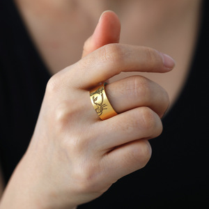 Aço inoxidável Cor do ouro Anéis de dedo para homens Mulheres Cool <span class=keywords><strong>Lion</strong></span> Head Ring Punk Animais Casal Moda Jóias Gift Accessories - Product Image 5