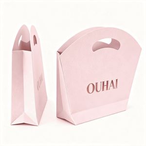 Bolsa de Cartón Artesanal Personalizada, Cuerda de Algodón, Materiales Reciclados, Impresión Serigráfica, Estampado en Caliente, Estilo de Lujo, Regalo Artesanal - Product Image 3