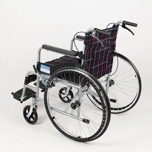 Fauteuil roulant manuel pliable en acier avec fonction toilette, léger pour personnes âgées, tissu Oxford à carreaux, 16 kg - Product Image 3