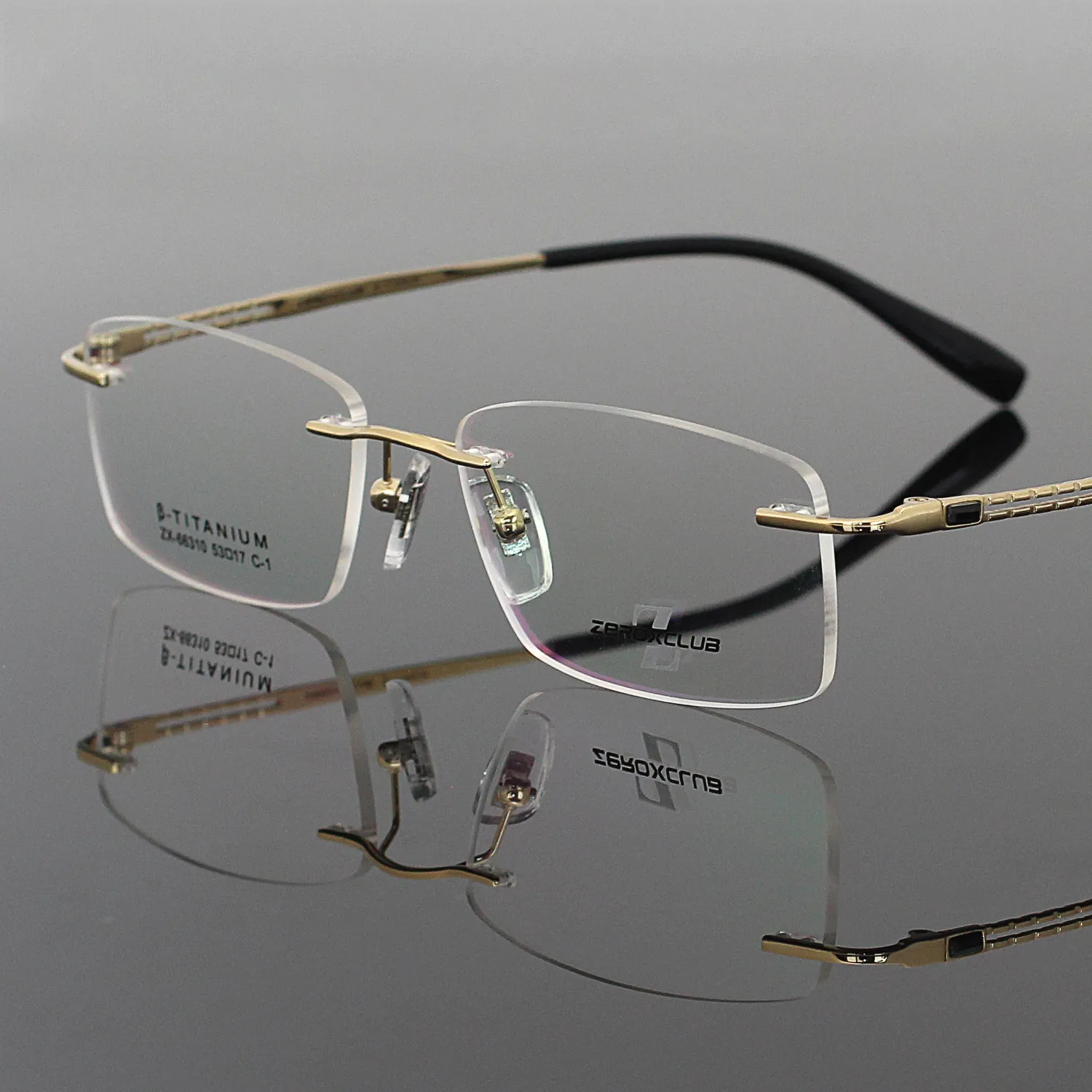 66310 Rimless Prescription Optical Titanium Eyeglasses Frame  Rimless Titanium Women Spectacle Frames Big Men