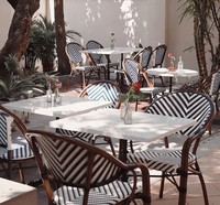 Uplion Fashion Luxury Style Méditerranéen Bambou Rotin Chaise Empilable Salle à Manger Chaise Moderne Chaises de Restaurant