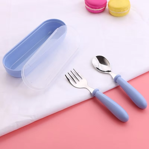 Lot de 3 couverts pour enfants : cuillères et fourchettes en PP et acier inoxydable, réutilisables, portables, pour la rentrée scolaire - Product Image 3