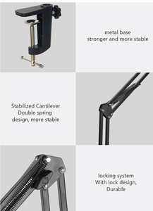 <span class=keywords><strong>Lampe</strong></span> de table LED moderne réglable, abat-jour en métal noir, <span class=keywords><strong>lampe</strong></span> de bureau pliable pour architecte, bureau, salon, électrique - Product Image 5