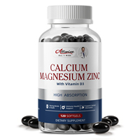 Complément alimentaire sans gluten à absorption élevée Calcium Magnésium Zinc D3 en gélules molles pour le soutien osseux et immunitaire, marque privée OEM