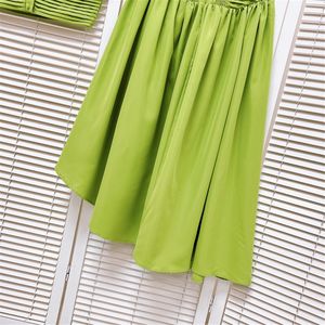 Yaz A-Line Lady kadınlar zarif kolsuz boncuk kırpma üst düzensiz uzun puf pileli Maxi etek seksi iki 2 parça etek seti - Product Image 6