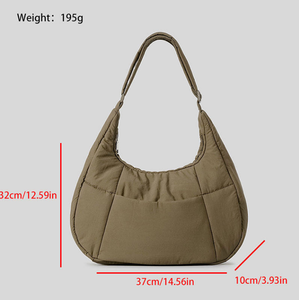 Sac à bandoulière plissé élégant, tendance et à la mode, grande capacité, personnalisé par un designer, pour femme. - Product Image 2
