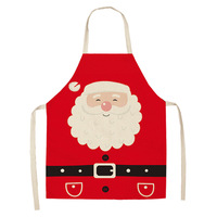 Vente chaude Creative Tablier En Lin Style De Noël Tissu Réglable Tablier Rouge Sans Manches Résistant À La Saleté