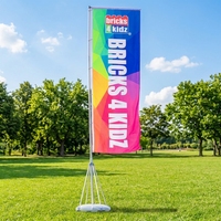 Drapeau publicitaire de plage Nobori personnalisé, grande bannière extérieure pour événements, mât de drapeau télescopique géant triangulaire en aluminium durable