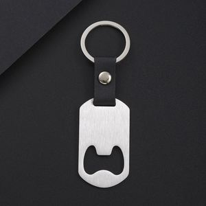 Personalized Stainless Steel High Quality Bottle Opener <b>Custom</b> Leather Chain Metal <b>Key</b> <b>Ring</b> Blanks Promotion Business Gifts - Product Image 3
