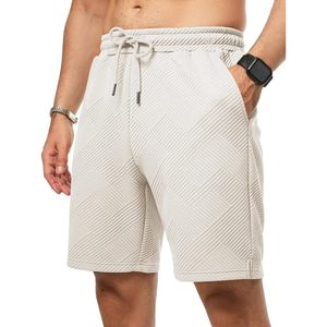 FOXA Short décontracté pour homme 7 pouces avec cordon de serrage, taille élastique, short de plage en molleton avec poches, respirant, pour l'été - Product Image 1