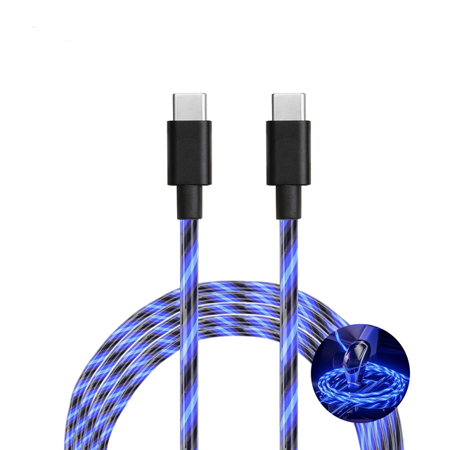 Flow LED USB-C to USB-C Cable Light-Up Charging & Data Transfer Cable with Dynamic LED Flowing