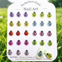 50 Pièces Mini Charms Coccinelle à Sept Points pour Nail Art, Adorables Décorations en Résine pour Ongles, Perles et Accessoires de Manucure Artisanale