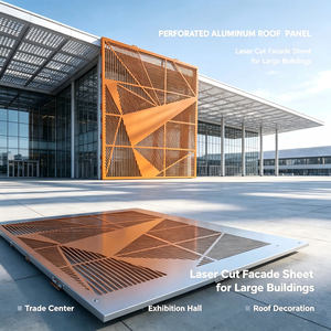 Panneau mural en aluminium perforé, revêtement de façade métallique, épaisseur personnalisée pour les toits et les extérieurs des bâtiments de bureaux - Product Image 1