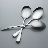 Cuillères de service en acier inoxydable de grande taille, cuillère à tête large en métal pour buffet