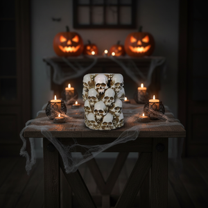Columna <span class=keywords><strong>de</strong></span> Calaveras 3D <span class=keywords><strong>de</strong></span> Resina para Halloween - Figura <span class=keywords><strong>de</strong></span> Columna <span class=keywords><strong>de</strong></span> Calaveras Apiladas Resistente al Agua y Duradera para Decoración <span class=keywords><strong>de</strong></span> Fiestas y Casas Encantadas - Product Image 2