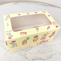 Tasse Gâteau Boîte Dessert Cookie Macarons Cupcake Dessert Blanc Transparent Boîte 2 6 Séparateurs Gâteau Papier Boîte