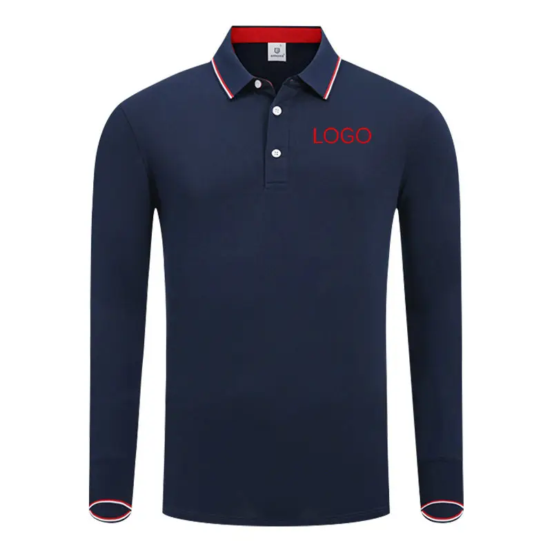 New Arrival Men's Printed Long Sleeves Golf Polo Shirts Cotton Customized For Men