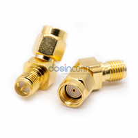 Conector Coaxial RF de 50 ohmios y 45 Grados, Adaptador SMA Macho a SMA Hembra