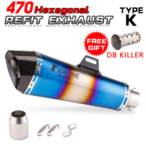 Silenciador de escape de doble salida de 470 mm para NVX155 <span class=keywords><strong>FZ300</strong></span> MT09 R3 ZX6R ZX25R 765 800X con Db Escape - Product Image 6