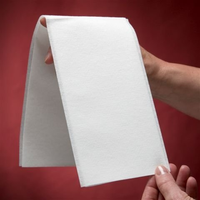 Serviette en lin de luxe blanc pur 2ply feuille douce pli conception unie papier épais et confortable