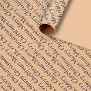 New Arrival 50*70cm Christmas Gift <b>Wrapping</b> <b>Paper</b> Xmas Element Printed Double Side 80gsm Kraft Brown <b>Paper</b> - Product Image 6