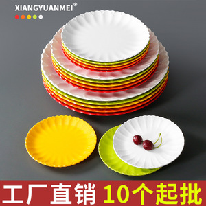 Assiettes en mélamine rondes, couleur unie, qualité alimentaire, compatibles lave-vaisselle, pour hôtels, restaurants, dîners et fêtes - Product Image 4