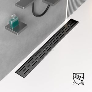 Gurberry.<span class=keywords><strong>com</strong></span> - Desagüe de Ducha Lineal de 32 Pulgadas, Negro Mate, Desmontable, Rectangular, de Acero Inoxidable 304 - Product Image 4