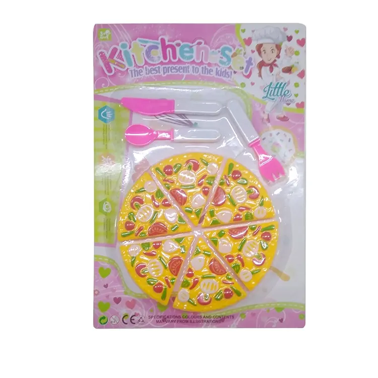 Servies Pizza Eten Pretend Play Set Roze Huishoudapparatuur Keuken Speelgoed Voor Kid