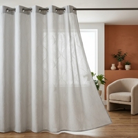 Rideaux Voilages Jacquard Feuille Premium DaiRui avec Œillets, Traitement de Fenêtre Botanique Filtrant la Lumière pour la Vente au Détail