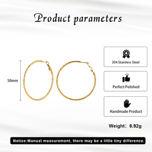 Modernos Pendientes de Aro Minimalistas de Acero Inoxidable Chapado en Oro de 18K con Forma de Bambú de 50mm para Mujer, Regalo de Joyería - Product Image 4