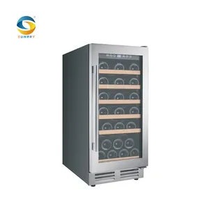 Elétrico integrado construído no refrigerador do vinho da zona dupla do refrigerador do gelo para o caso