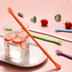 Bâtonnets <span class=keywords><strong>en</strong></span> plastique <span class=keywords><strong>en</strong></span> forme de main, bâtonnets d'agitation allongés, bâtonnets d'agitation <span class=keywords><strong>en</strong></span> plastique pour jus et boissons, 5 pièces - Product Image 1