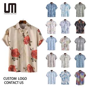 Liquidation Ventes Chemises hawaïennes florales élégantes Chemises décontractées à manches courtes coupe ample, <span class=keywords><strong>chemise</strong></span> de plage respirante pour hommes - Product Image 1