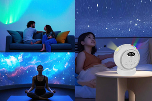 Galassie stella luce notturna proiettore, <span class=keywords><strong>stelle</strong></span> LED originali casa planetario 3 colori luci regolabili rotanti ricaricabili - Product Image 6