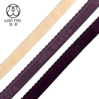 Bande élastique en nylon jacquard à logo imprimé sur mesure, largeur personnalisée, pour bretelles de soutien-gorge, avec bordure picot, couleur unie, pour lingerie
