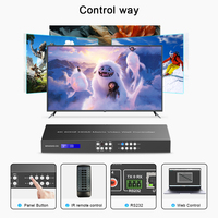 Prix usine 4k60 commutation sans couture hdmi matrice et contrôleur de mur vidéo et 70m cat5/cat6 extender plusieurs méthodes de contrôle