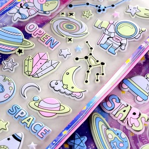 Custom Waterproof Glow in Dark Kids Kawaii Holiady Star <strong>Letter</strong> Phone <strong>Sheet</strong> Printing 3d Puffy <strong>Stickers</strong> - Product Image 4