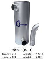 Silencieux pour CAT E320GC-C4.4, fabricant de silencieux depuis 20 ans, vente en gros OEM ODM, pour moteur diesel, générateur, bulldozer, excavatrice, chargeuse