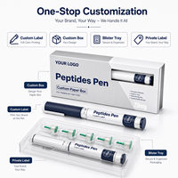 Étiquettes personnalisées pour stylos à peptides, autocollants imperméables, étiquettes pour stylos d'injection de peptides