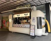 Fournisseur direct : Chariot de restauration mobile avec machine à Taiyaki électrique et vitrine chauffante pour desserts, idéal pour les camping-cars et les centres de villégiature