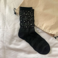 Chaussettes fines thermiques Miu de marque de luxe pour femmes avec logo personnalisé Position inférieure pour la saison de printemps