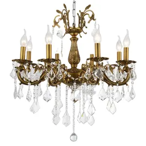 MEEROSEE Đèn Hành Lang Trang Trí Thiết Kế Mới Pha Lê Trần Trang Trí Antique Bronze Trung Quốc Pha Lê Chandelier MD3134 L8